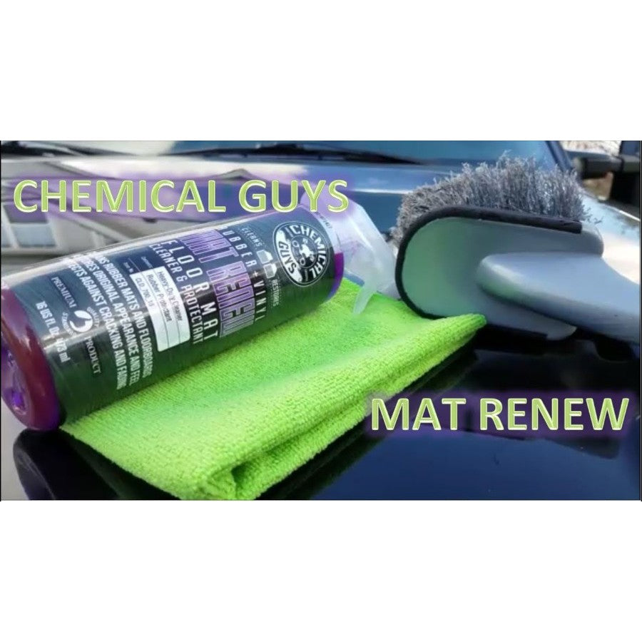Chemical Guys Mat ReNew Rubber + Vinyl Floor Mat Cleaner and Protectant  16oz + 2 Microfiber Towels