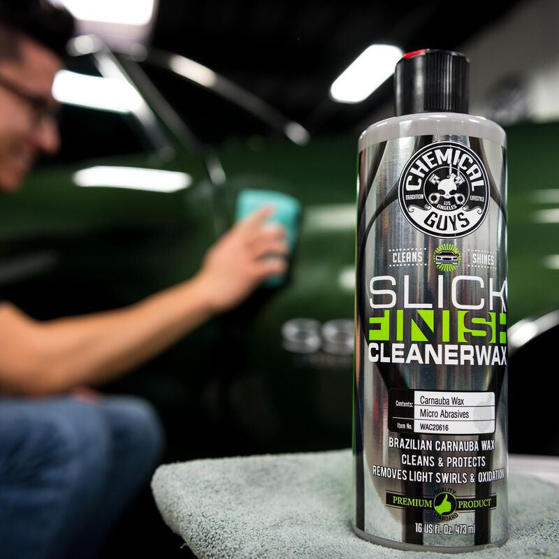 Chemical Guys Slick Finish Cleaner Wax with Micro-Abrasives 16oz + 2 M –  Detailing Connect