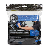 Monster Extreme Premium Microfiber Towel 16" X 16" Blue (3pcs)